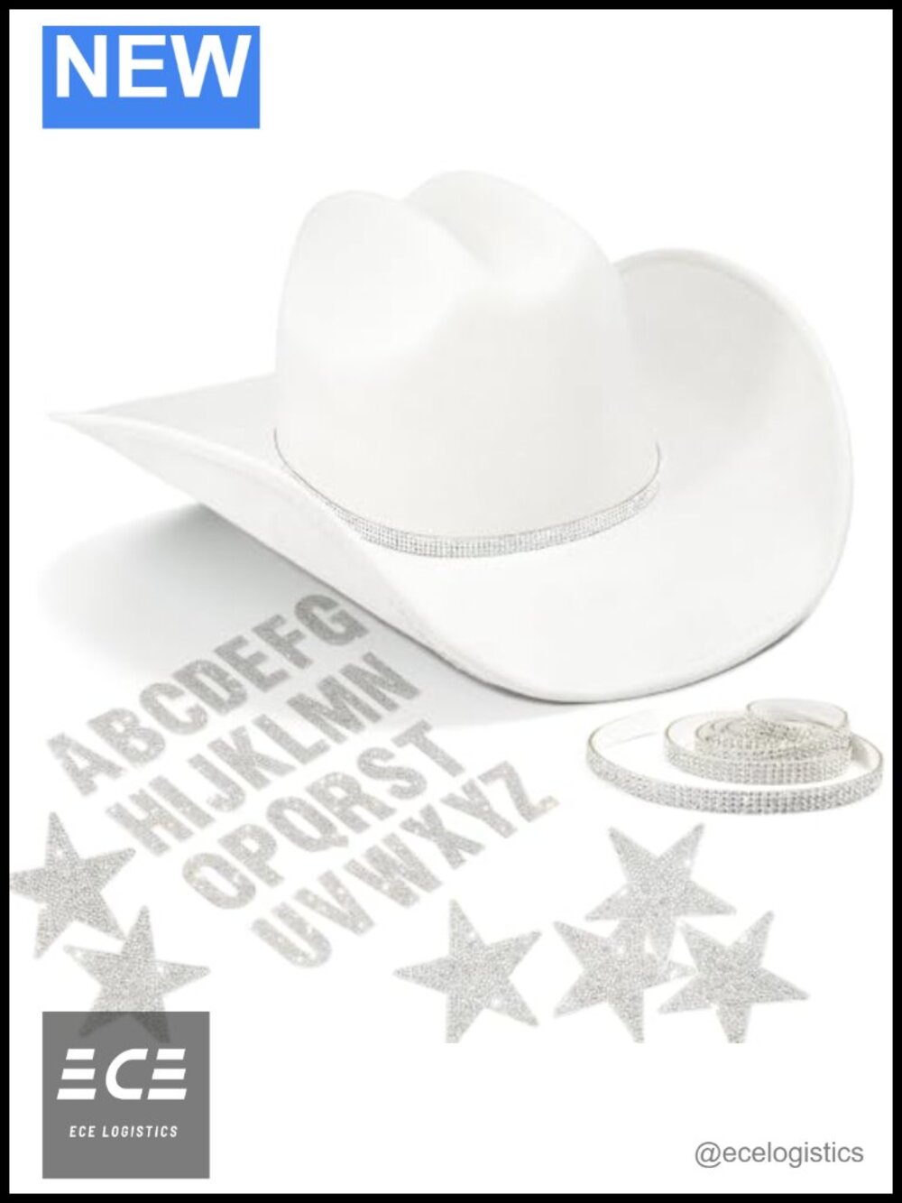 Felt Western Cowboy Hat Rhinestone DIY Cowgirl Bachelorette